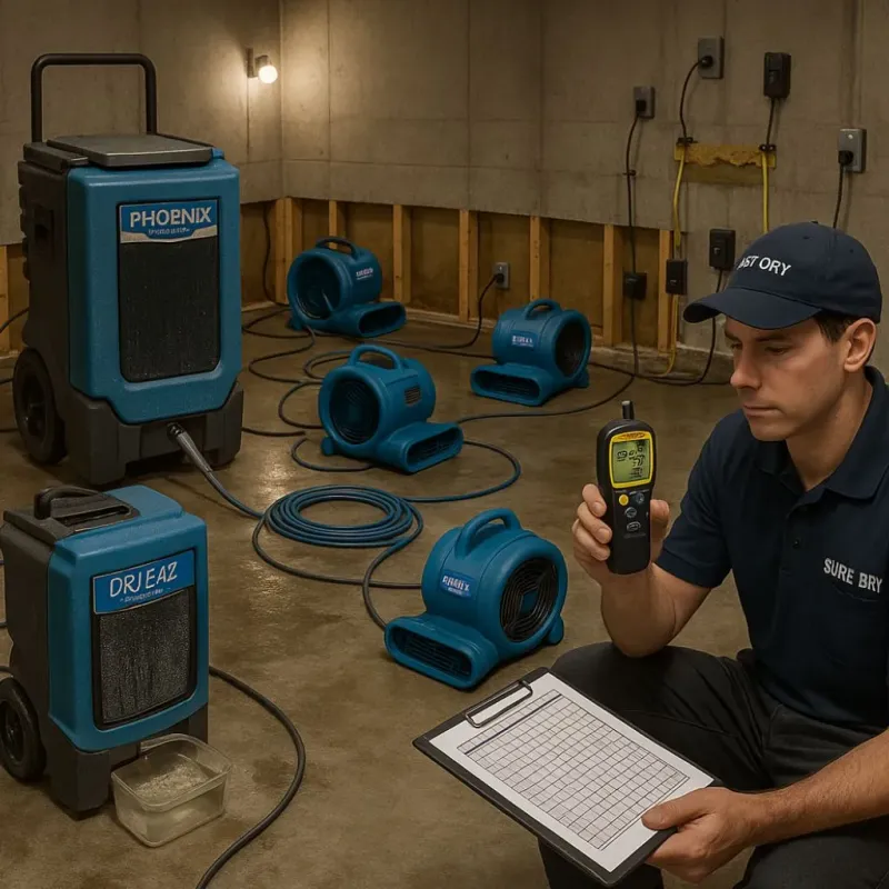 Structural Drying and Dehumidification process in Fremont, IN
